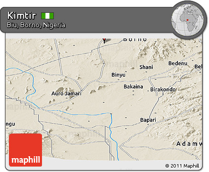 Shaded Relief Panoramic Map of Kimtir