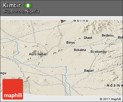 Shaded Relief Panoramic Map of Kimtir