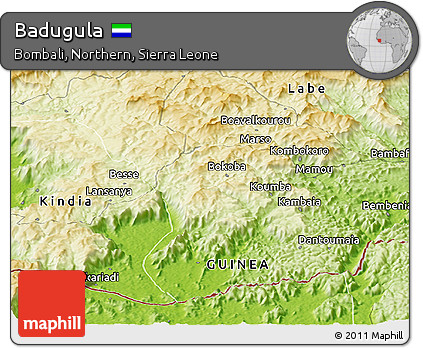 Physical Panoramic Map of Badugula