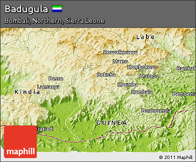 Physical Panoramic Map of Badugula