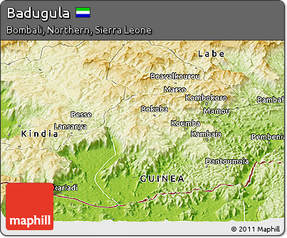Physical Panoramic Map of Badugula