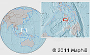 Gray Location Map of Kabankalan, hill shading