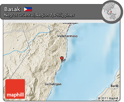 Shaded Relief 3D Map of Basak