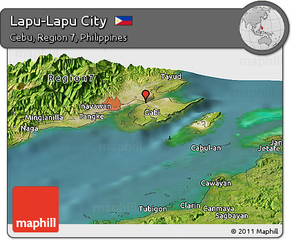 Satellite Panoramic Map of Lapu-Lapu City