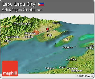 Satellite Panoramic Map of Lapu-Lapu City