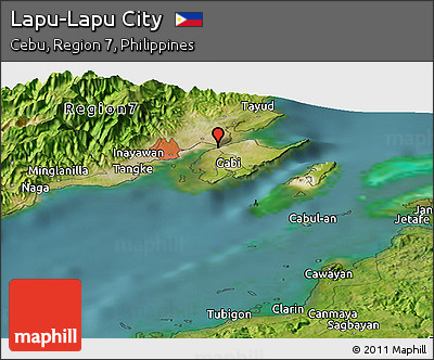 Satellite Panoramic Map of Lapu-Lapu City