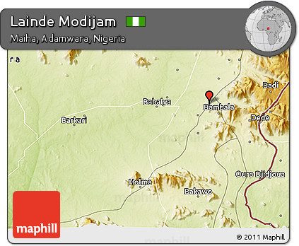 Physical 3D Map of Lainde Modijam