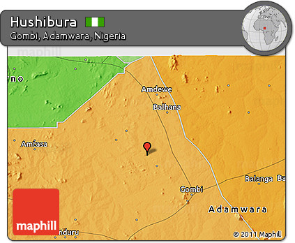 Political 3D Map of Hushibura