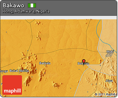 Political 3D Map of Bakawo