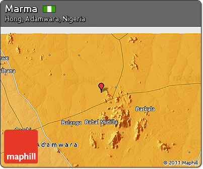 Political 3D Map of Marma