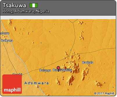 Political 3D Map of Tsakuwa