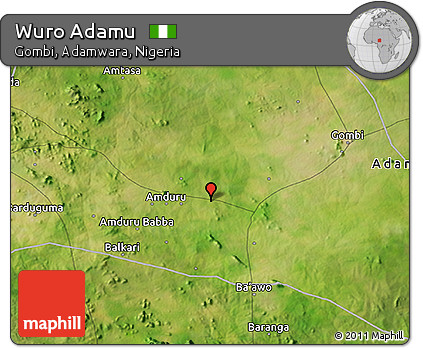 Satellite 3D Map of Wuro Adamu