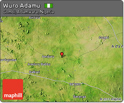 Satellite 3D Map of Wuro Adamu