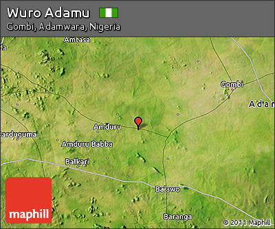 Satellite 3D Map of Wuro Adamu