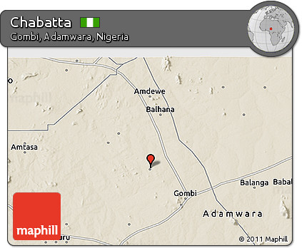 Shaded Relief 3D Map of Chabatta