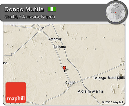 Shaded Relief 3D Map of Dongo Mutila
