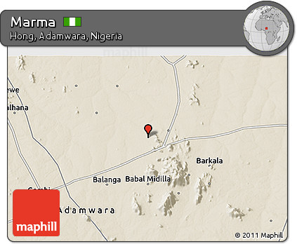 Shaded Relief 3D Map of Marma