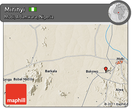 Shaded Relief 3D Map of Mirinyi