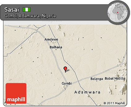 Shaded Relief 3D Map of Sasai