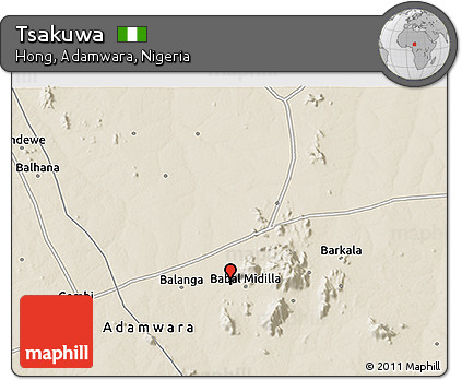 Shaded Relief 3D Map of Tsakuwa