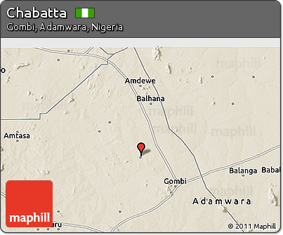 Shaded Relief 3D Map of Chabatta