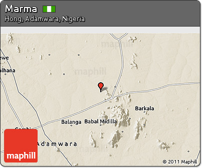 Shaded Relief 3D Map of Marma