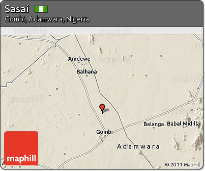Shaded Relief 3D Map of Sasai