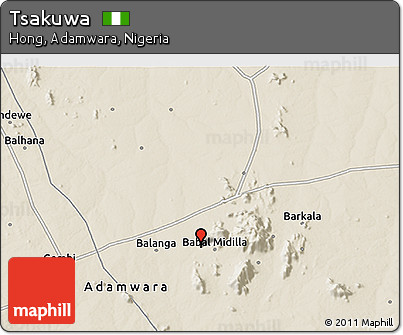 Shaded Relief 3D Map of Tsakuwa