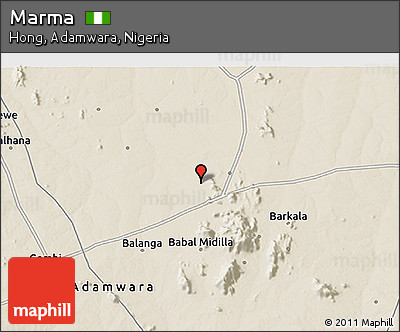 Shaded Relief 3D Map of Marma