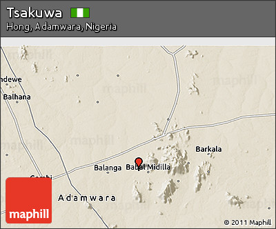 Shaded Relief 3D Map of Tsakuwa