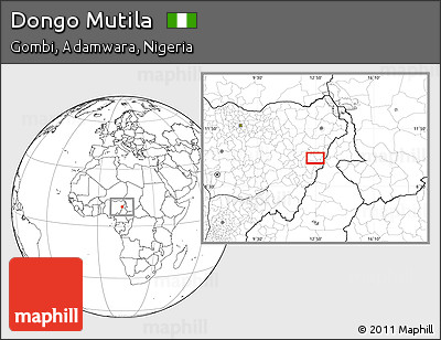 Blank Location Map of Dongo Mutila