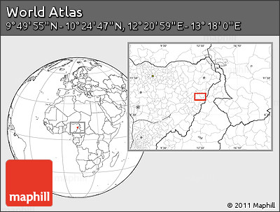 Blank Location Map of the Area around 10° 7' 21" N, 12° 49' 29" E