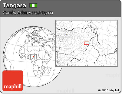 Blank Location Map of Tangasa