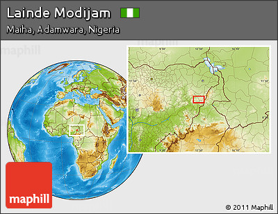 Physical Location Map of Lainde Modijam
