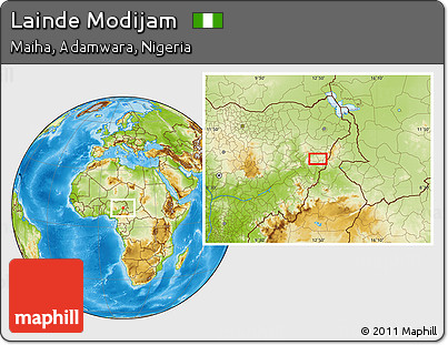 Physical Location Map of Lainde Modijam