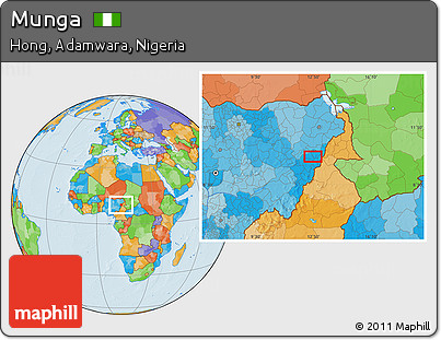 Political Location Map of Munga