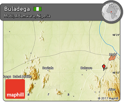 Physical Map of Buladega