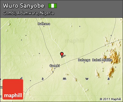 Physical Map of Wuro Sanyobe