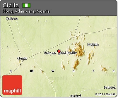 Physical Map of Gidila