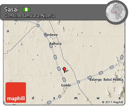 Shaded Relief Map of Sasai