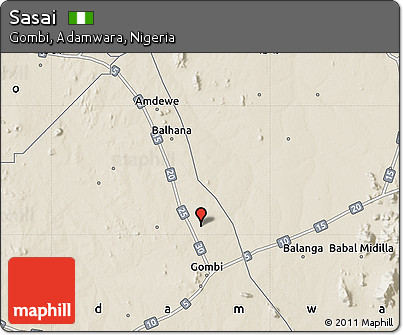 Shaded Relief Map of Sasai