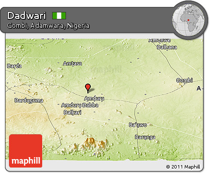 Physical Panoramic Map of Dadwari