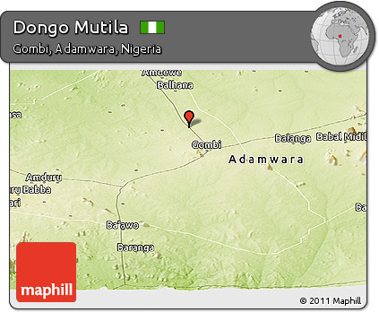 Physical Panoramic Map of Dongo Mutila