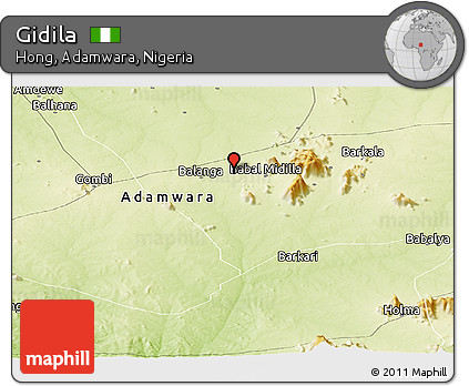 Physical Panoramic Map of Gidila
