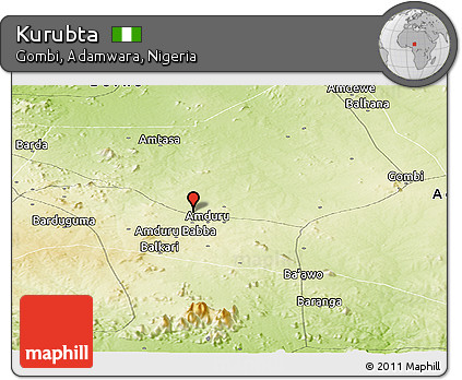 Physical Panoramic Map of Kurubta