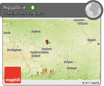 Physical Panoramic Map of Nggalbije