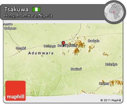 Physical Panoramic Map of Tsakuwa