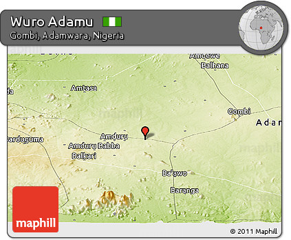 Physical Panoramic Map of Wuro Adamu