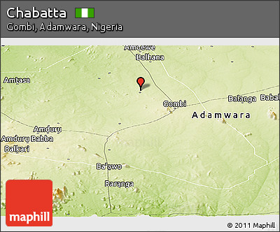Physical Panoramic Map of Chabatta