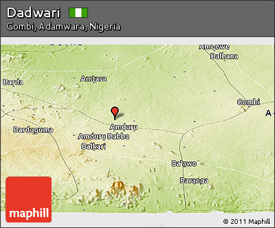 Physical Panoramic Map of Dadwari